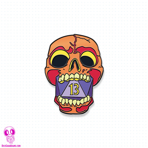 Halloweenie Dice Guardian Skull Collector's Pin