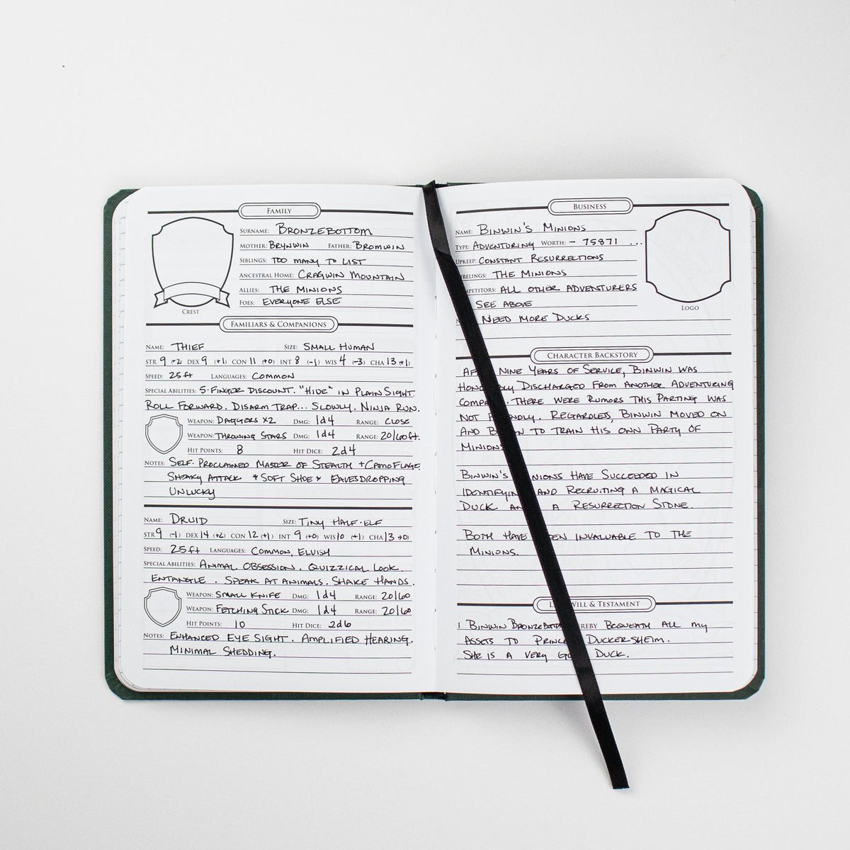 Adventure Journal Dryad Green Dice Guardians